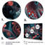 «Red Octopus On The Ocean Floor I», reproduction sur toile 3 pièces-770123688-770123695
