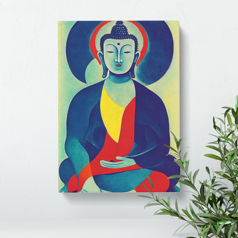 Painted Buddha - Wrapped Canvas, 76cm H x 50cm W x 3cm D