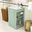 Compact Freestanding Vanity with Sink, Drawer and Open Shelves-363607042