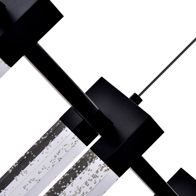 Sorrento Black Crystal Bubble Effect 40-inch LED Linear Chandelier