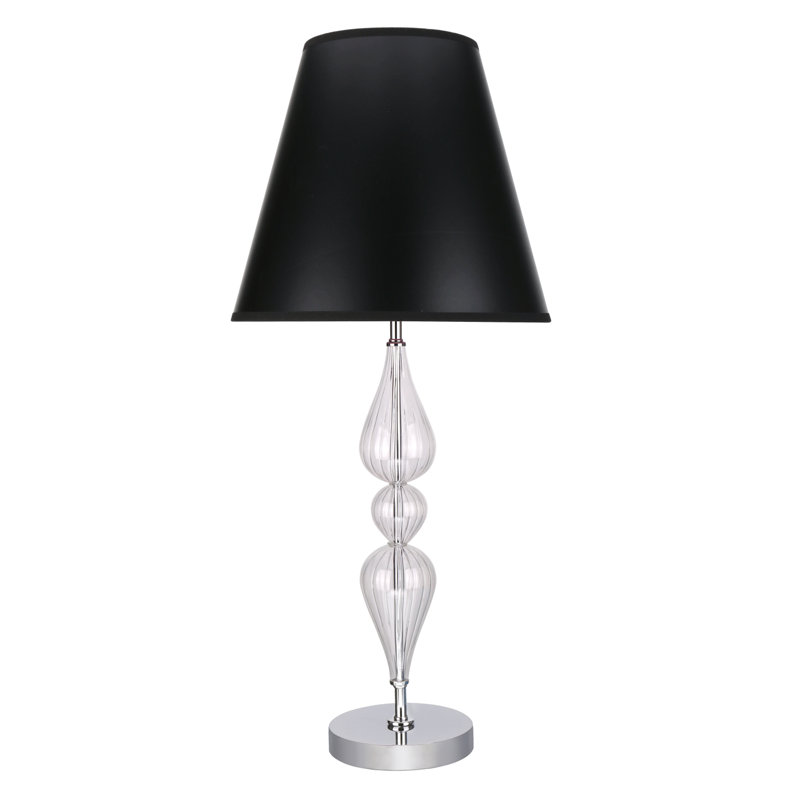 Lampe de table transitionnelle en métal / verre 29 po Atong, Noir