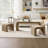 Boho Rope Coffee Table Set with Ottoman-1010270576