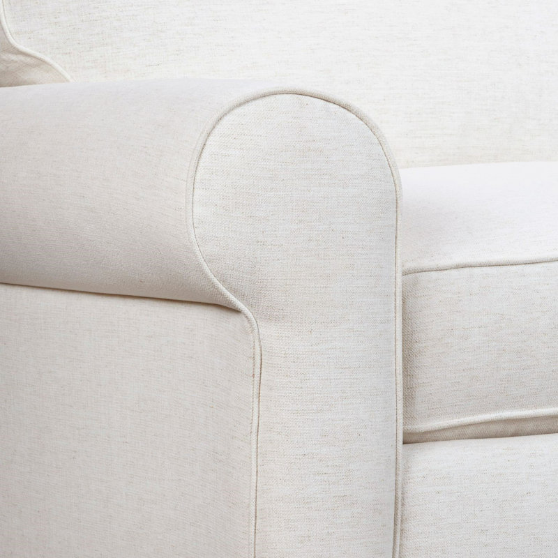 Canapé modulaire 4 pièces Porter, Orienté à droite, Mélange de lin performance blanc cassé Lena