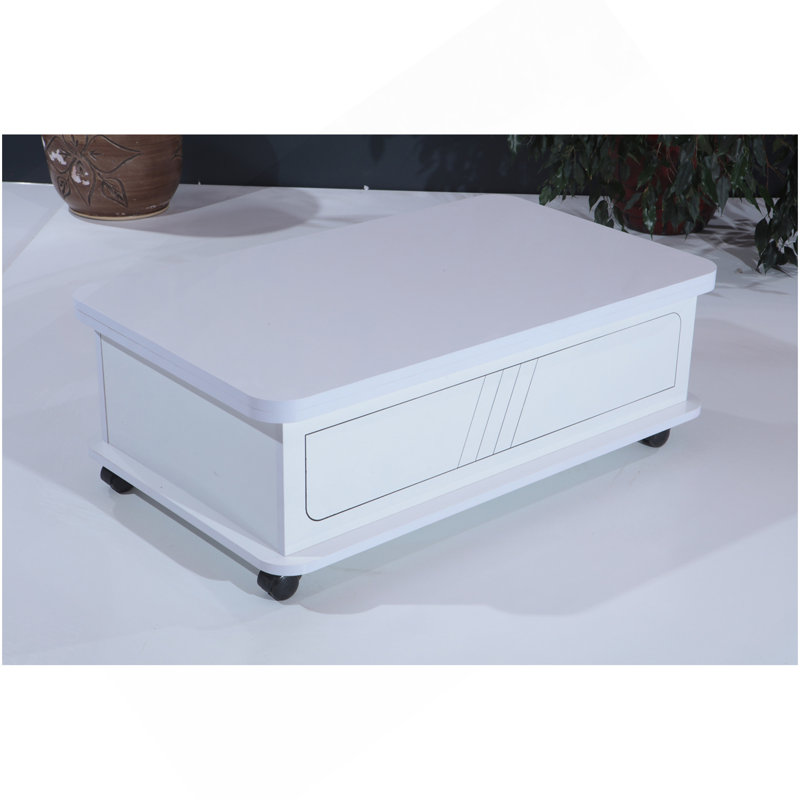 Table basse Rio Smart For Living, table basse à hauteur réglable, blanc 1003