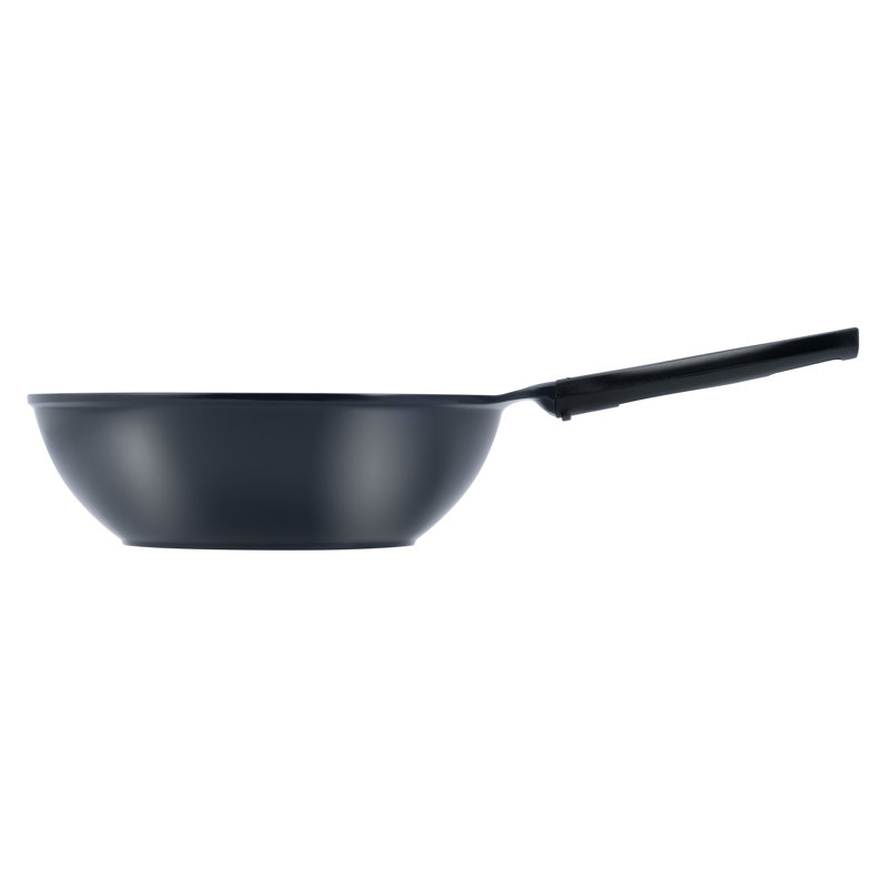 Wok Green Earth par Ozeri, avec revêtement antiadhésif en céramique lisse (100% PTFE et sans PFOA), Noir volcanique