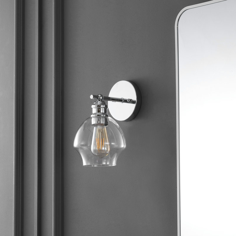 Seeker Armed Sconce, Clear, Chrome