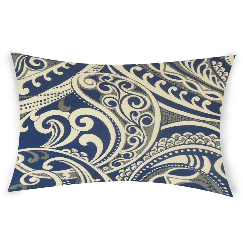  Housse de coussin rectangulaire et insert, Bleu, 12 po x 18 po