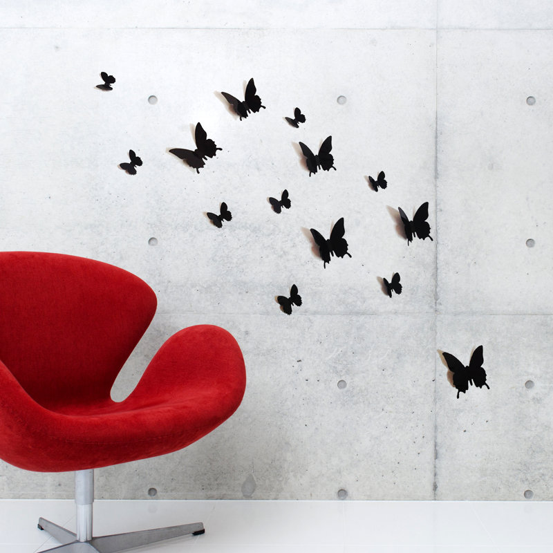 Non-Wall Damaging Wall Decal, Black, 1 Pack