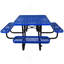 Table carrée de pique-nique d'extérieur carrée en acier bleu 46 po avec parasol-524246191