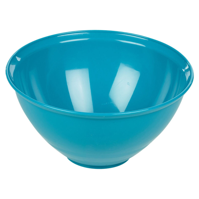 3 Pcs Durable Plastic Colourful Mixing Bowls Set Microwave & Dishwasher Safe, Teal