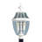 3-Light White Outdoor Post Lantern Pendant: Clear Glass Shade-101231134