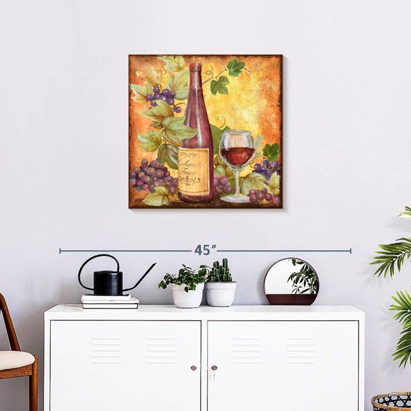 Yarlin Grapevine And Wine, 24" H x 24" W