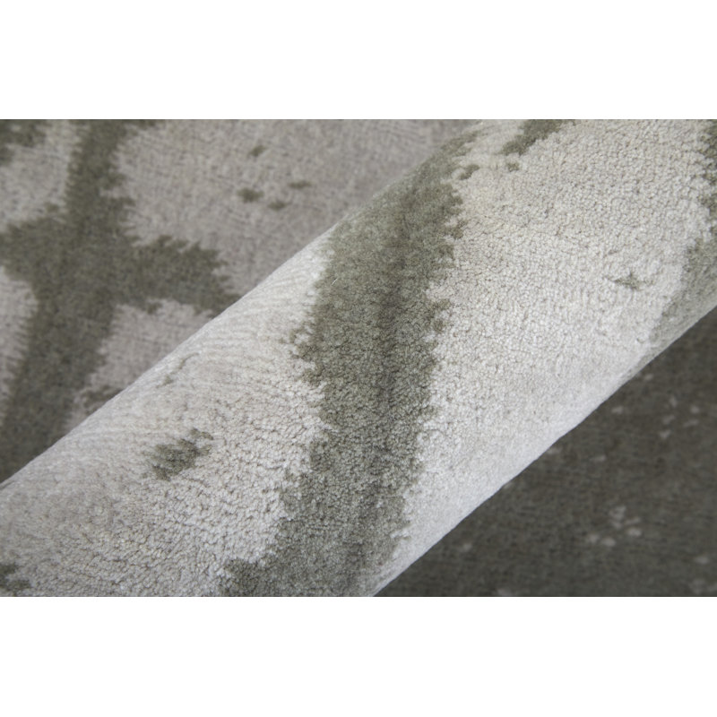 Livingston Modern Abstract Green Area Rug, Rectangle 2' x 3'