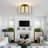 16" Dimmable LED Modern Black Gold Flush Mount Lighting
