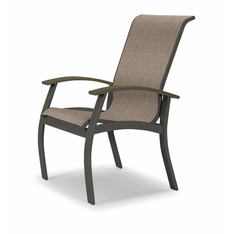 Chaise de patio Askar, Bristol taupe Sunbrella®, Beachwood, Graphite texturé