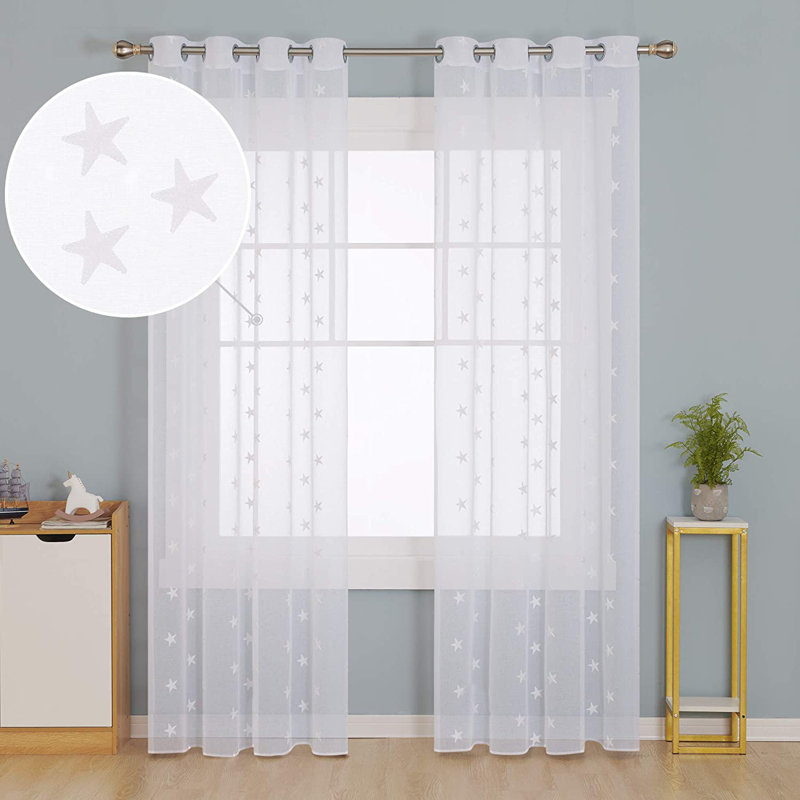 Eliga Sheer Pair, White, Width 140 x Drop 138cm