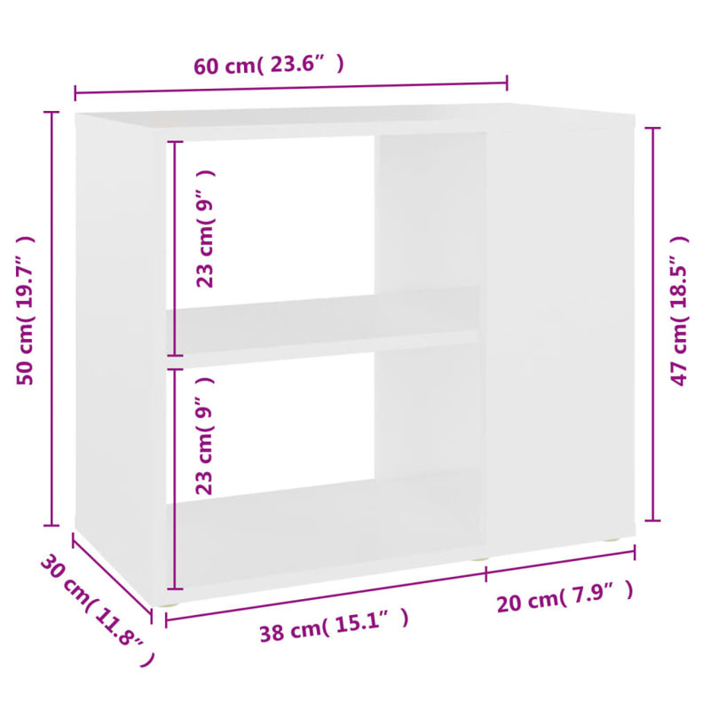 End Table, White Gray