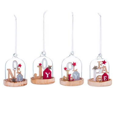 Ensemble d’ornement figurine clouche suspendue 4 pièces de fêtes en verre