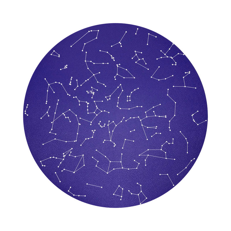 Constellations Stars Vegan Leather Round Coasters