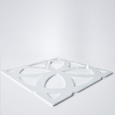 Panneaux muraux décoratifs en acrylique Daventry, très petit, l 7 3/8 po x H 7 3/8 po x T 1/8 po, blanc