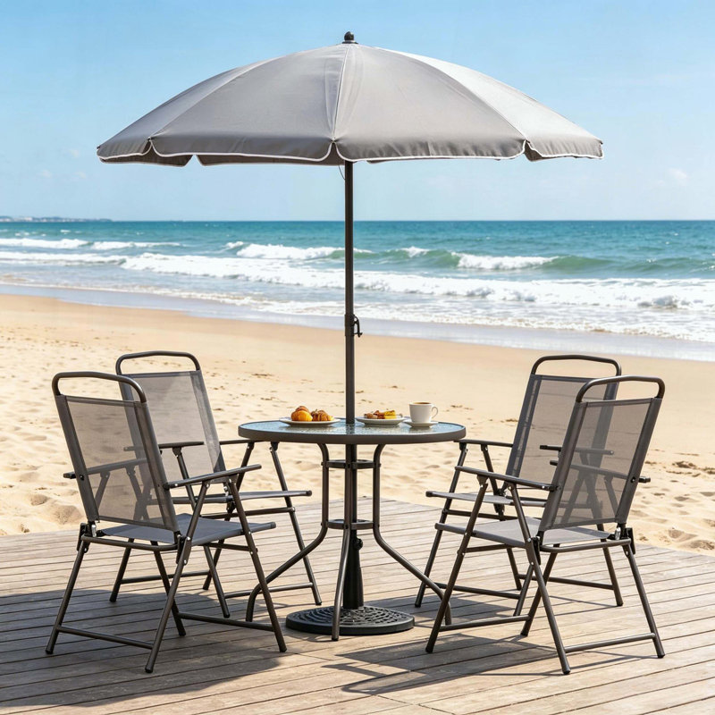 4-Piece Outdoor Dining Set with Umbrella