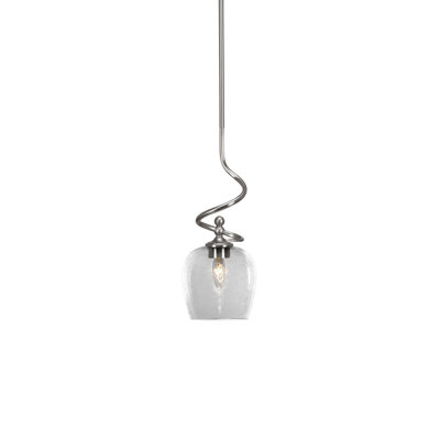 Mini-luminaire suspendu avec tige en verre transparent de 6 po