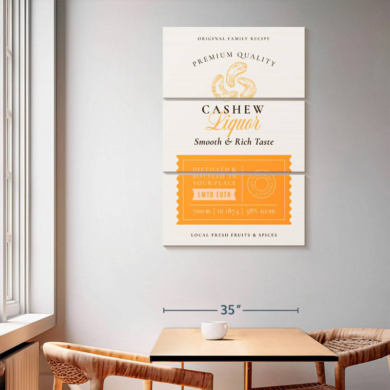 Tergel Cashew Liquor Label, 65" H x 42" W