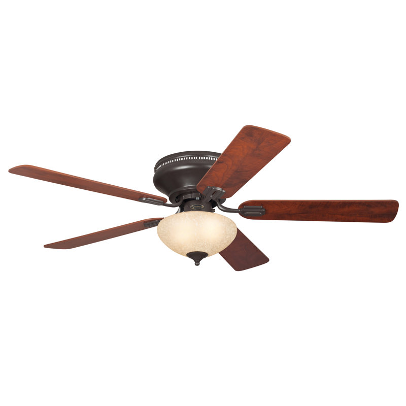 Kaila 132cm Ceiling Fan with Light Kit, Matte Black / Apple Wood and Espresso
