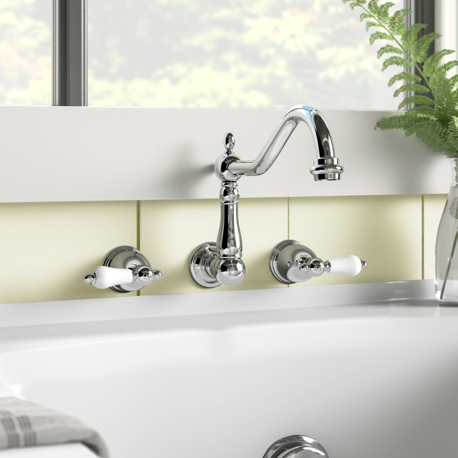 Heritage Wall-Mounted Tub Spout, Polished Chrome