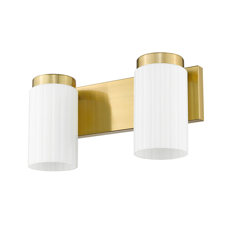 Luxe Gold Opal Glass 2-Light Modern Vanity Fixture