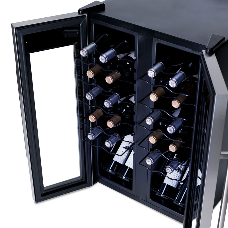 Newair 24-Bottle Stainless Steel Dual Zone Wine Fridge
