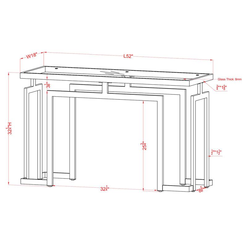 Console de 52 po, Chrome