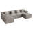 142" Modular Cloud Sofa with Deep Seat, U-Shaped Corduroy Couch, No Assembly Required-1148855804