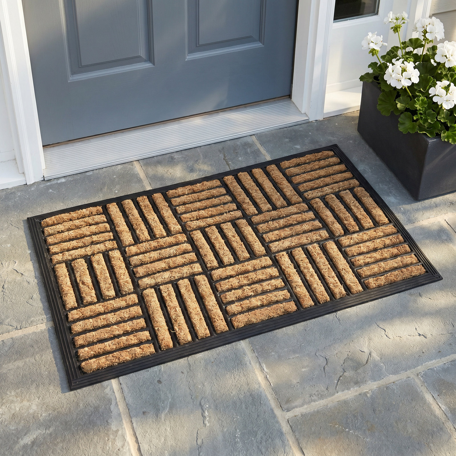 Haberman Non-Slip Striped Outdoor Doormat