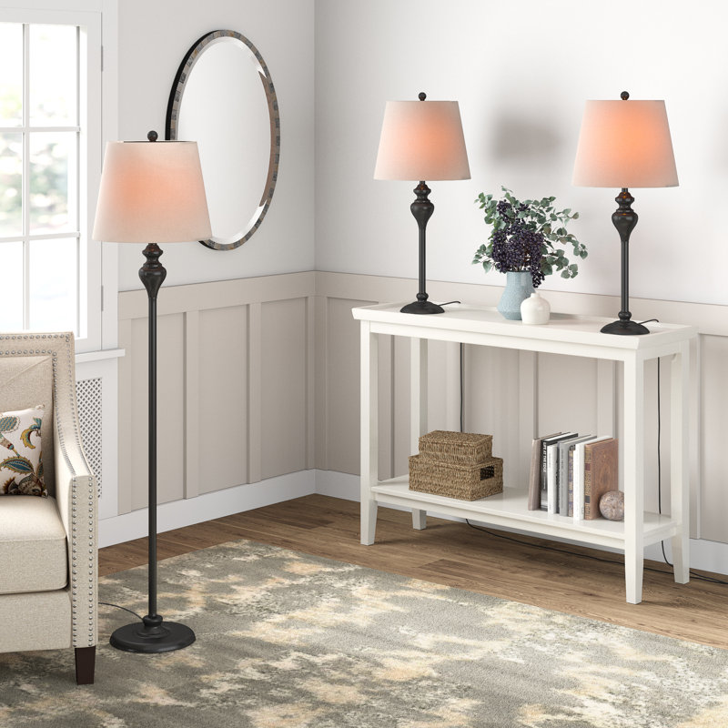 Ensemble de lampes de table et de plancher de 3 pièces Tamarrion