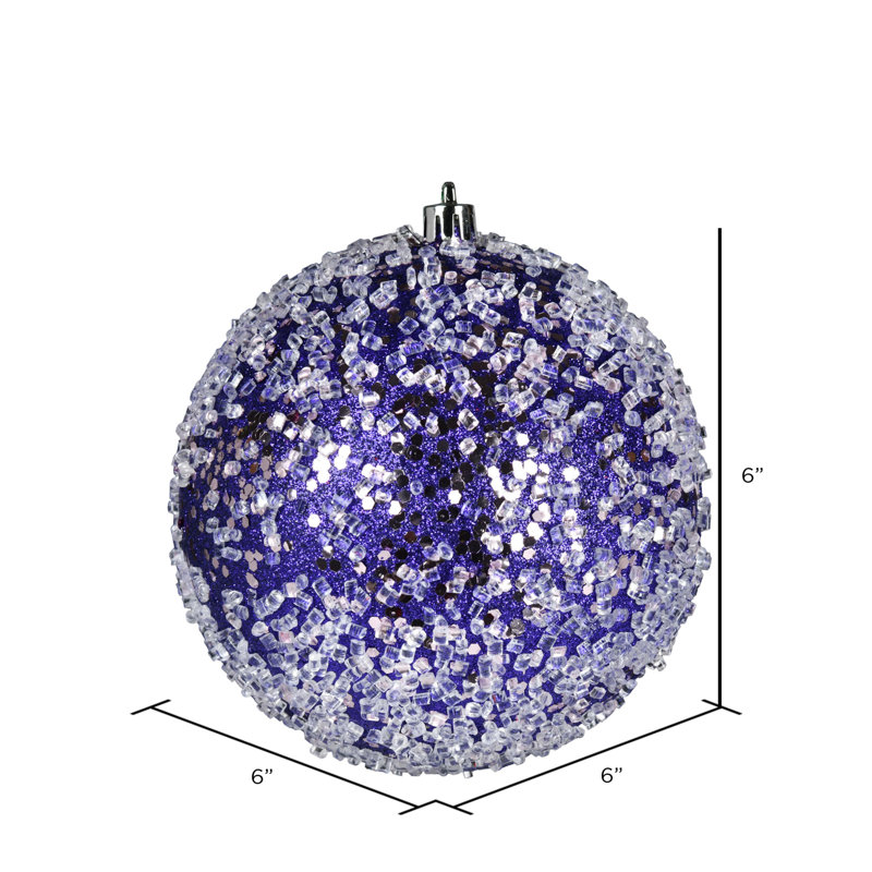 Ornement boule scintillante, H 6 po x l 6 po x P 6 po, Mauve, 4