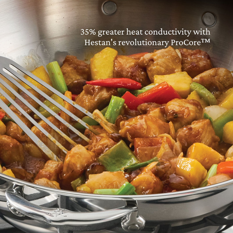Probond® Luxe 14" Professional Clad Stainless Steel Wok With Dome Lid