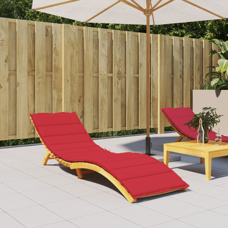 Outdoor Seat / Back Cushion, Red, 23.6" W x 78.7" D x 1.2" H