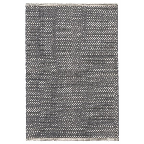 Dash Albert Herringbone Black Woven Cotton Rug 2' x 3