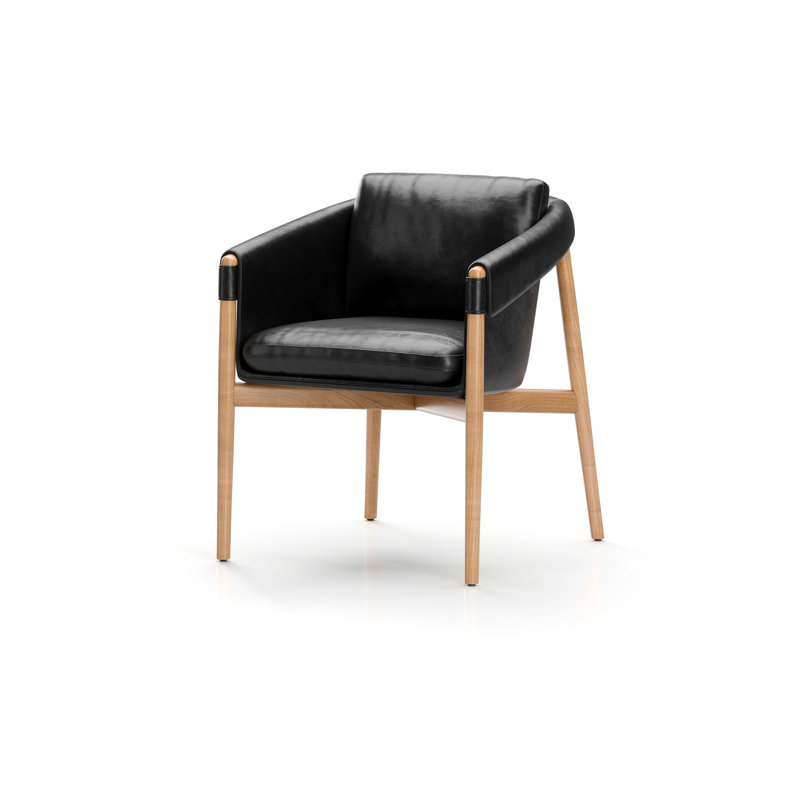 Chaise de salle à manger Frank, Nouveau gris anthracite Newcastle 1365, Chêne naturel