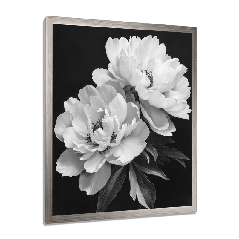 Maghull - impressions murales florales, Argent argent, H 44 po x l 34 po, Reproduction encadrée d'une seule photo