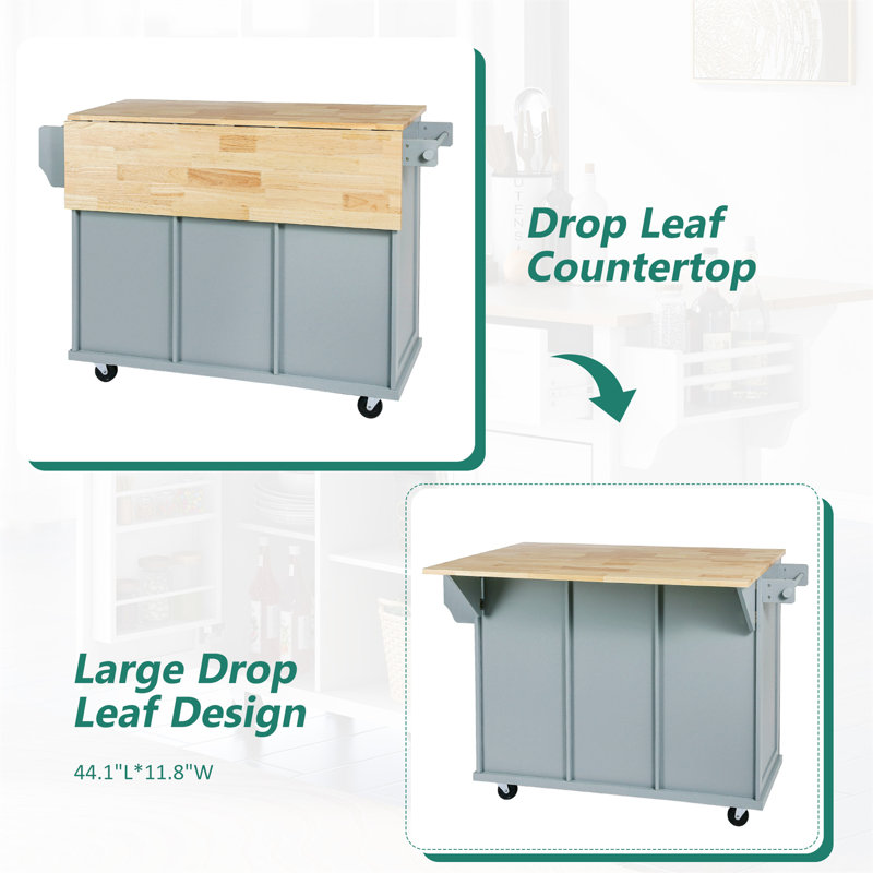 Calice 53 " W Kitchen Island, Blue