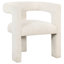 Chaise d'appoint blanche, design minimaliste moderne, revêtement Boucl, dossier ouvert arrondi, siège confortable, support à trois pieds, pour salle à manger, chaise contemporaine de 26 pouces de largeur avec siège monochrome