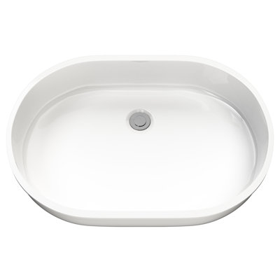 Lavabo de salle de bain ovale encastré en porcelaine vitrifiée de 20,75 pouces Cantrio PS-110