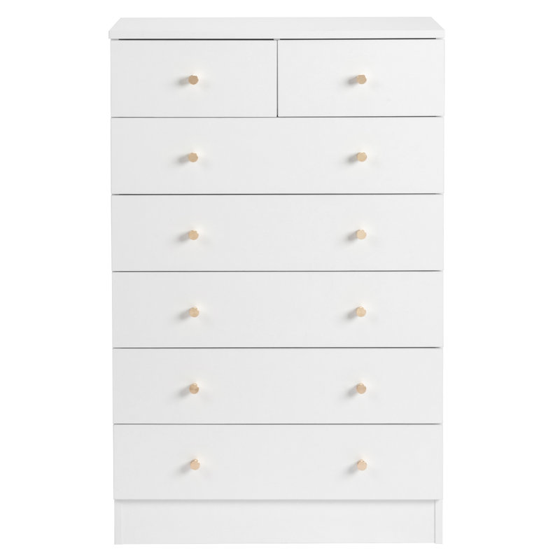 Commode 7 tiroirs 26 po Andice, Blanc