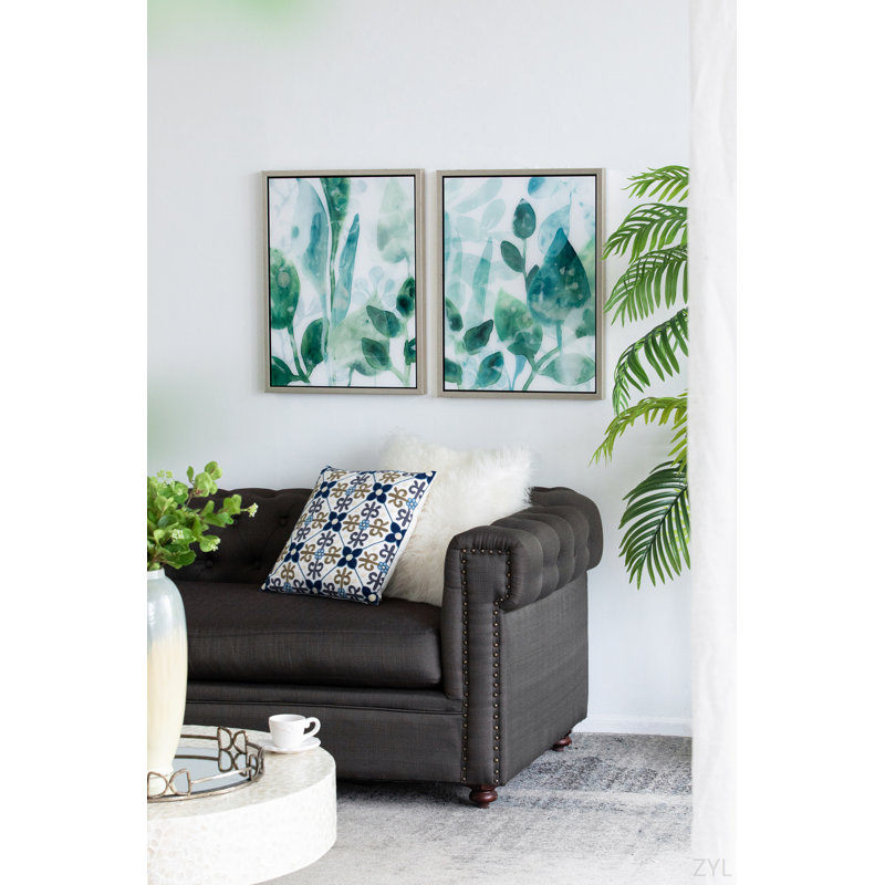 Ensemble de 2 décorations murales en acrylique 19 "x 25,5" encadrées pour le salon du hall d'entrée, ensemble de 2