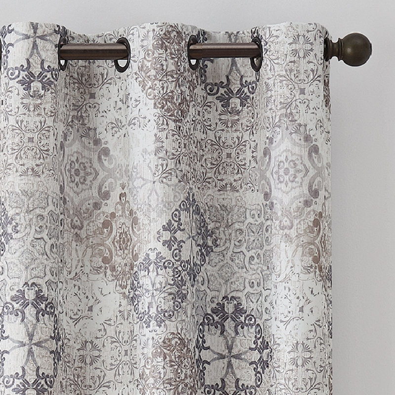 Blue Polyester Blackout Grommet Drapes 40 x 108
