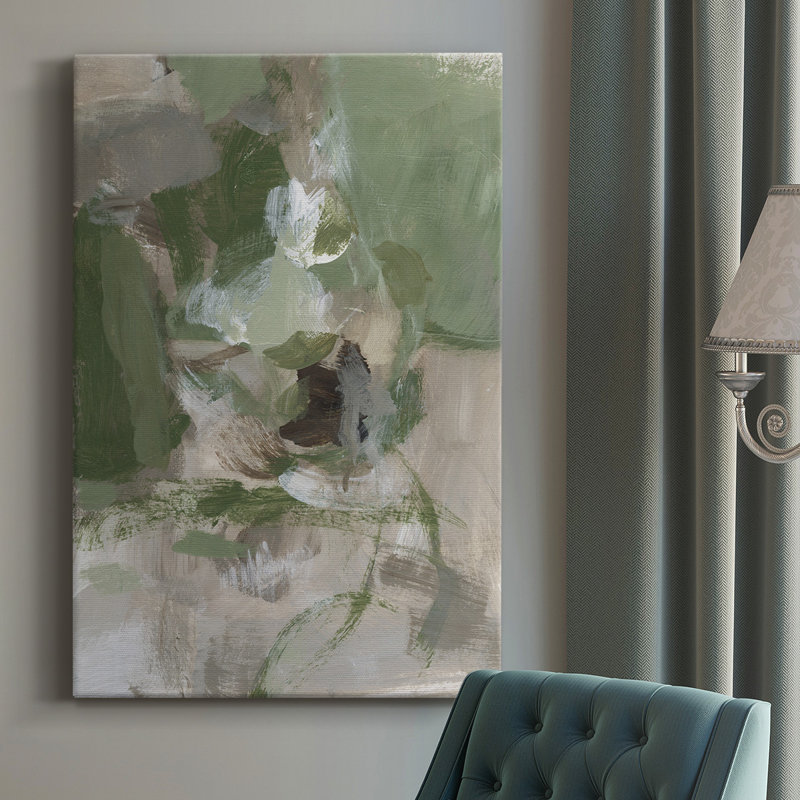 Thé vert I - peinture sur toile tendue, H 18 po x l 12 po x P 1 po
