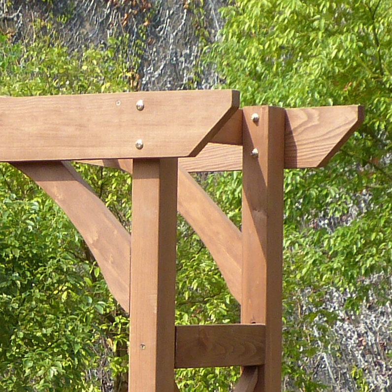 Lachezar 60.43'' W x 20.87'' D Solid Wood Arbor in Natural