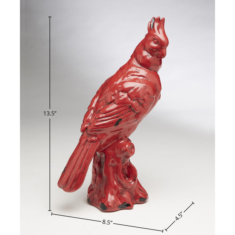 Mylah Ceramic Bird Figurine, Red